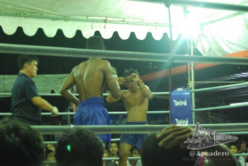 Ver un combate real de thai-boxing fue una de las cosas que pudimos ver en Mae Sot