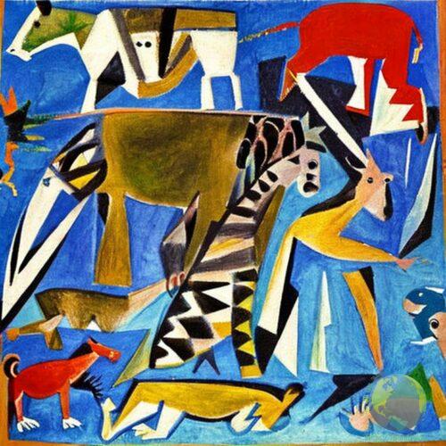 Interpretación de Pablo Picasso de un cuadro con animales para la portada del podcast