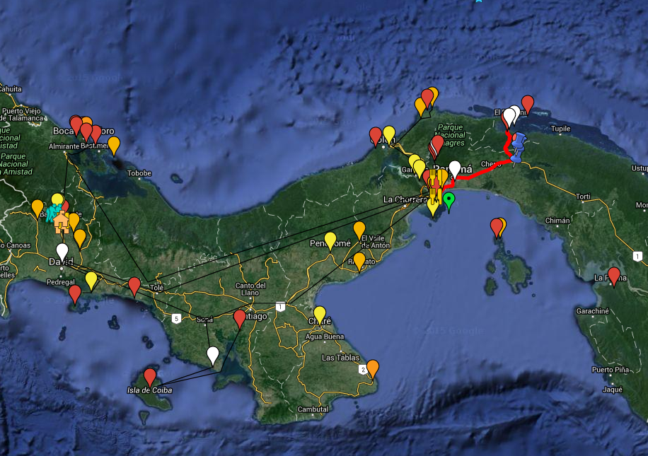 Bájate el mapa de Panamá con puntos GPS gratis