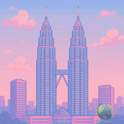 Las torres petronas de Malasia en pixel art