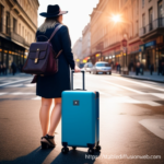 Tiempo de Viajes turista con una maleta