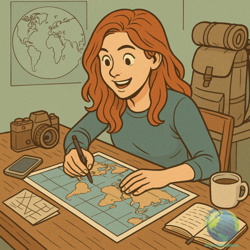Nuria preparando un viaje